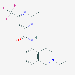 molecular formula C18H19F3N4O B2701094 N-(2-Ethyl-3,4-dihydro-1H-isoquinolin-5-yl)-2-methyl-6-(trifluoromethyl)pyrimidine-4-carboxamide CAS No. 2415633-09-7