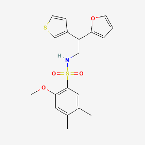 molecular formula C19H21NO4S2 B2701121 N-(2-(呋喃-2-基)-2-(噻吩-3-基)乙基)-2-甲氧基-4,5-二甲基苯磺酰胺 CAS No. 2097865-95-5