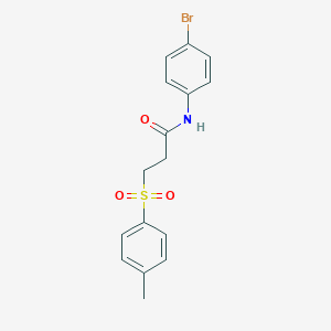 molecular formula C16H16BrNO3S B270113 N-(4-bromophenyl)-3-[(4-methylphenyl)sulfonyl]propanamide 