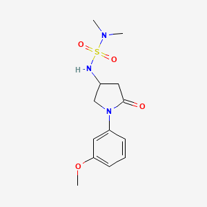 molecular formula C13H19N3O4S B2701131 4-(二甲基磺酰氨基)-1-(3-甲氧基苯基)-2-氧代吡咯烷 CAS No. 905685-69-0