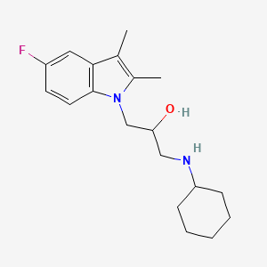 1-(cyclohexylamino)-3-(5-fluoro-2,3-dimethyl-1H-indol-1-yl)propan-2-ol
