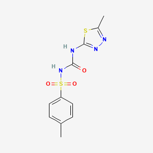 molecular formula C11H12N4O3S2 B2701136 2-甲基-5-[({[(4-甲基苯基)磺酰]氨基}羰基)氨基]-1,3,4-噻二唑 CAS No. 60198-63-2