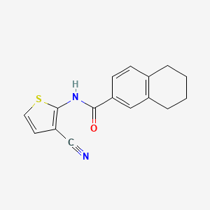 molecular formula C16H14N2OS B2701143 N-(3-cyanothiophen-2-yl)-5,6,7,8-tetrahydronaphthalene-2-carboxamide CAS No. 865545-99-9