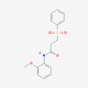 molecular formula C16H17NO4S B270115 N-(2-methoxyphenyl)-3-(phenylsulfonyl)propanamide 