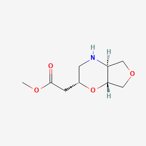 molecular formula C9H15NO4 B2701150 甲基-2-[(2R,4aS,7aR)-3,4,4a,5,7,7a-六氢-2H-呋喃[3,4-b][1,4]噁唑-2-基]乙酸酯 CAS No. 2287237-35-6