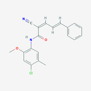 molecular formula C20H17ClN2O2 B2701151 (2Z,4E)-N-(4-Chloro-2-methoxy-5-methylphenyl)-2-cyano-5-phenylpenta-2,4-dienamide CAS No. 733044-03-6