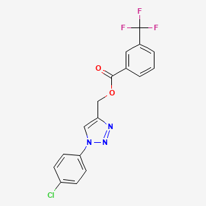 molecular formula C17H11ClF3N3O2 B2701152 [1-(4-chlorophenyl)-1H-1,2,3-triazol-4-yl]methyl 3-(trifluoromethyl)benzenecarboxylate CAS No. 338419-27-5