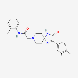 molecular formula C25H30N4O2 B2701153 N-(2,6-dimethylphenyl)-2-(2-(3,4-dimethylphenyl)-3-oxo-1,4,8-triazaspiro[4.5]dec-1-en-8-yl)acetamide CAS No. 1189716-17-3