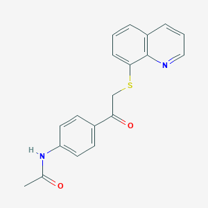 N-{4-[2-(8-quinolinylsulfanyl)acetyl]phenyl}acetamide