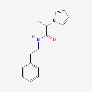 molecular formula C15H18N2O B2701206 N-(2-phenylethyl)-2-(1H-pyrrol-1-yl)propanamide CAS No. 887028-99-1