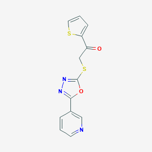 molecular formula C13H9N3O2S2 B270121 2-{[5-(3-Pyridinyl)-1,3,4-oxadiazol-2-yl]sulfanyl}-1-(2-thienyl)ethanone 