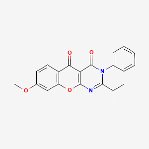 molecular formula C21H18N2O4 B2701212 2-isopropyl-8-methoxy-3-phenyl-3H-chromeno[2,3-d]pyrimidine-4,5-dione CAS No. 896839-74-0