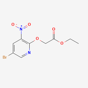 molecular formula C9H9BrN2O5 B2701225 Ethyl 2-((5-bromo-3-nitropyridin-2-yl)oxy)acetate CAS No. 105544-30-7; 105612-78-0