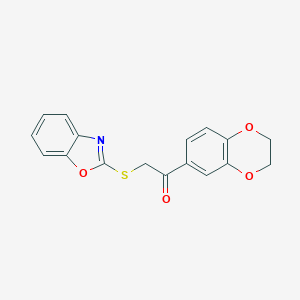 molecular formula C17H13NO4S B270123 2-(1,3-Benzoxazol-2-ylsulfanyl)-1-(2,3-dihydro-1,4-benzodioxin-6-yl)ethanone 