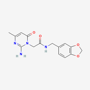 2-[2-amino-4-methyl-6-oxo-1(6H)-pyrimidinyl]-N~1~-(1,3-benzodioxol-5-ylmethyl)acetamide
