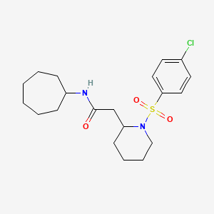 2-(1-((4-chlorophenyl)sulfonyl)piperidin-2-yl)-N-cycloheptylacetamide