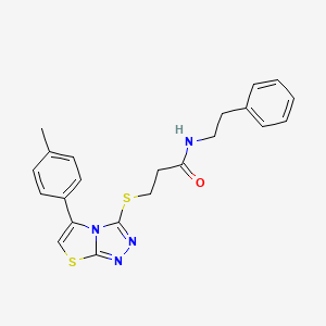 N-phenethyl-3-((5-(p-tolyl)thiazolo[2,3-c][1,2,4]triazol-3-yl)thio)propanamide
