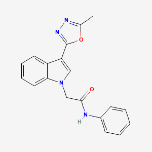 2-(3-(5-methyl-1,3,4-oxadiazol-2-yl)-1H-indol-1-yl)-N-phenylacetamide