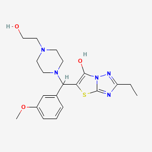 2-Ethyl-5-((4-(2-hydroxyethyl)piperazin-1-yl)(3-methoxyphenyl)methyl)thiazolo[3,2-b][1,2,4]triazol-6-ol