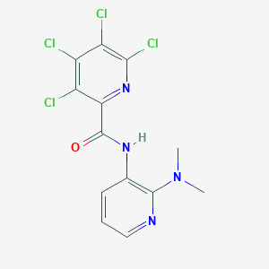 molecular formula C13H10Cl4N4O B2701273 3,4,5,6-tetrachloro-N-[2-(dimethylamino)pyridin-3-yl]pyridine-2-carboxamide CAS No. 1259211-17-0