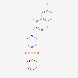 molecular formula C18H19Cl2N3O3S B2701274 2-[4-(benzenesulfonyl)piperazin-1-yl]-N-(2,5-dichlorophenyl)acetamide CAS No. 700855-87-4