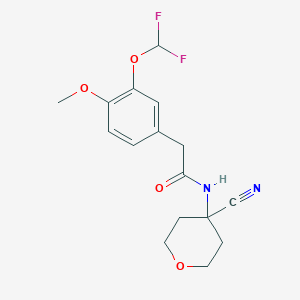 molecular formula C16H18F2N2O4 B2701278 N-(4-Cyanooxan-4-yl)-2-[3-(difluoromethoxy)-4-methoxyphenyl]acetamide CAS No. 2176271-25-1