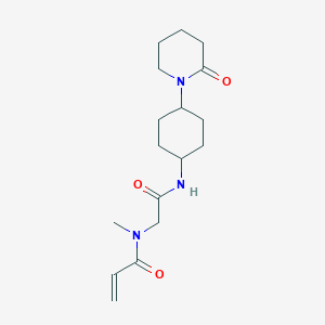 N-Methyl-N-[2-oxo-2-[[4-(2-oxopiperidin-1-yl)cyclohexyl]amino]ethyl]prop-2-enamide