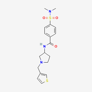 molecular formula C18H23N3O3S2 B2701284 4-(dimethylsulfamoyl)-N-{1-[(thiophen-3-yl)methyl]pyrrolidin-3-yl}benzamide CAS No. 2097914-25-3