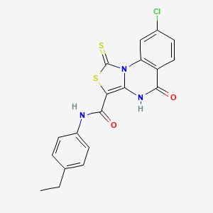 8-chloro-N-(4-ethylphenyl)-5-oxo-1-thioxo-4,5-dihydro-1H-thiazolo[3,4-a]quinazoline-3-carboxamide
