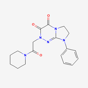molecular formula C18H21N5O3 B2701298 2-(2-oxo-2-(piperidin-1-yl)ethyl)-8-phenyl-7,8-dihydroimidazo[2,1-c][1,2,4]triazine-3,4(2H,6H)-dione CAS No. 942011-27-0