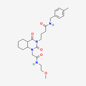 4-[1-[2-(2-methoxyethylamino)-2-oxoethyl]-2,4-dioxo-4a,5,6,7,8,8a-hexahydroquinazolin-3-yl]-N-[(4-methylphenyl)methyl]butanamide