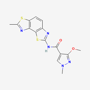 molecular formula C15H13N5O2S2 B2701305 3-methoxy-1-methyl-N-(7-methylbenzo[1,2-d:3,4-d']bis(thiazole)-2-yl)-1H-pyrazole-4-carboxamide CAS No. 1207045-05-3