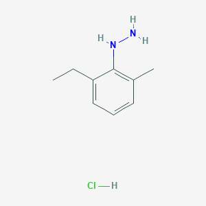 molecular formula C9H15ClN2 B2701308 (2-Ethyl-6-methylphenyl)hydrazine hydrochloride CAS No. 74404-33-4; 74404-34-5
