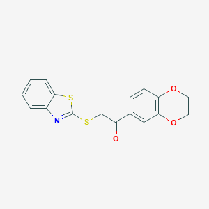 molecular formula C17H13NO3S2 B270131 2-(1,3-Benzothiazol-2-ylsulfanyl)-1-(2,3-dihydro-1,4-benzodioxin-6-yl)ethanone 