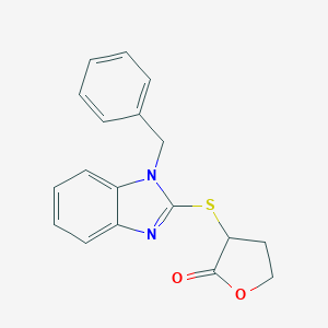 molecular formula C18H16N2O2S B270132 3-(1-Benzylbenzimidazol-2-yl)sulfanyloxolan-2-one 