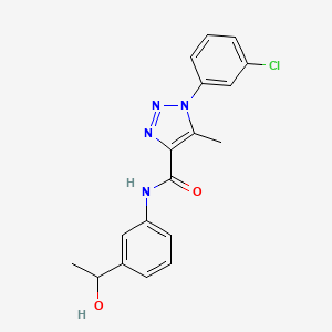 molecular formula C18H17ClN4O2 B2701322 1-(3-chlorophenyl)-N-(3-(1-hydroxyethyl)phenyl)-5-methyl-1H-1,2,3-triazole-4-carboxamide CAS No. 1032229-34-7