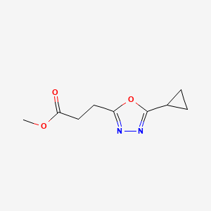 molecular formula C9H12N2O3 B2701325 Methyl 3-(5-cyclopropyl-1,3,4-oxadiazol-2-yl)propanoate CAS No. 1989659-61-1