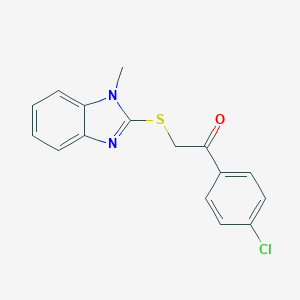 molecular formula C16H13ClN2OS B270133 1-(4-chlorophenyl)-2-[(1-methyl-1H-benzimidazol-2-yl)sulfanyl]ethanone 