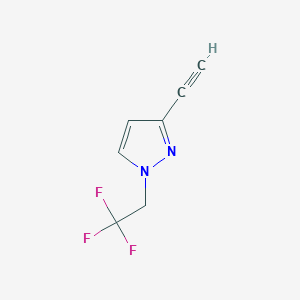 molecular formula C7H5F3N2 B2701337 3-Ethynyl-1-(2,2,2-trifluoroethyl)-1H-pyrazole CAS No. 1354704-44-1