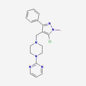 molecular formula C19H21ClN6 B2701340 2-{4-[(5-chloro-1-methyl-3-phenyl-1H-pyrazol-4-yl)methyl]piperazino}pyrimidine CAS No. 477714-01-5