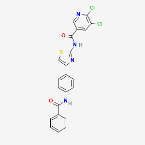 molecular formula C22H14Cl2N4O2S B2701341 N-[4-(4-benzamidophenyl)-1,3-thiazol-2-yl]-5,6-dichloropyridine-3-carboxamide CAS No. 930873-18-0