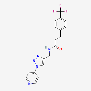 molecular formula C18H16F3N5O B2701351 N-((1-(pyridin-4-yl)-1H-1,2,3-triazol-4-yl)methyl)-3-(4-(trifluoromethyl)phenyl)propanamide CAS No. 2034532-04-0