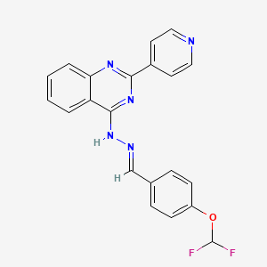 (E)-4-(2-(4-(difluoromethoxy)benzylidene)hydrazinyl)-2-(pyridin-4-yl)quinazoline