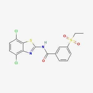 molecular formula C16H12Cl2N2O3S2 B2701355 N-(4,7-二氯苯并[d]噻唑-2-基)-3-(乙基磺酰基)苯甲酰胺 CAS No. 886921-03-5