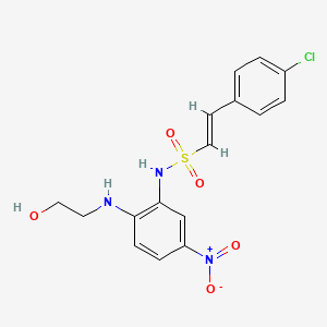 (E)-2-(4-chlorophenyl)-N-[2-(2-hydroxyethylamino)-5-nitrophenyl]ethenesulfonamide