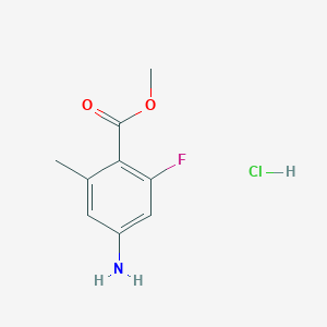 molecular formula C9H11ClFNO2 B2701357 Methyl 4-amino-2-fluoro-6-methylbenzoate;hydrochloride CAS No. 2253631-07-9
