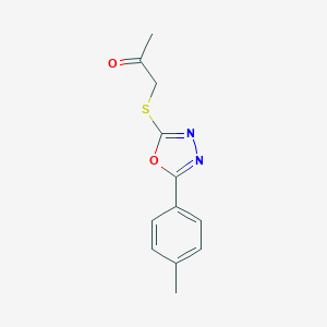molecular formula C12H12N2O2S B270136 1-{[5-(4-Methylphenyl)-1,3,4-oxadiazol-2-yl]sulfanyl}acetone 