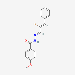 molecular formula C17H15BrN2O2 B2701363 N'-(2-bromo-3-phenyl-2-propen-1-ylidene)-4-methoxybenzohydrazide CAS No. 324067-13-2