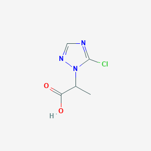 molecular formula C5H6ClN3O2 B2701365 2-(5-chloro-1H-1,2,4-triazol-1-yl)propanoic acid CAS No. 1790365-80-8