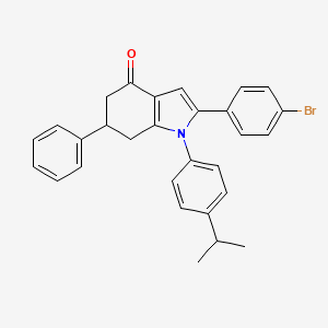 molecular formula C29H26BrNO B2701366 2-(4-Bromophenyl)-1-(4-(isopropyl)phenyl)-6-phenyl-5,6,7-trihydroindol-4-one CAS No. 1022064-53-4